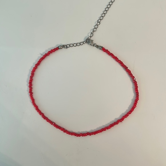 red beaded choker necklace - Picture 1 of 3